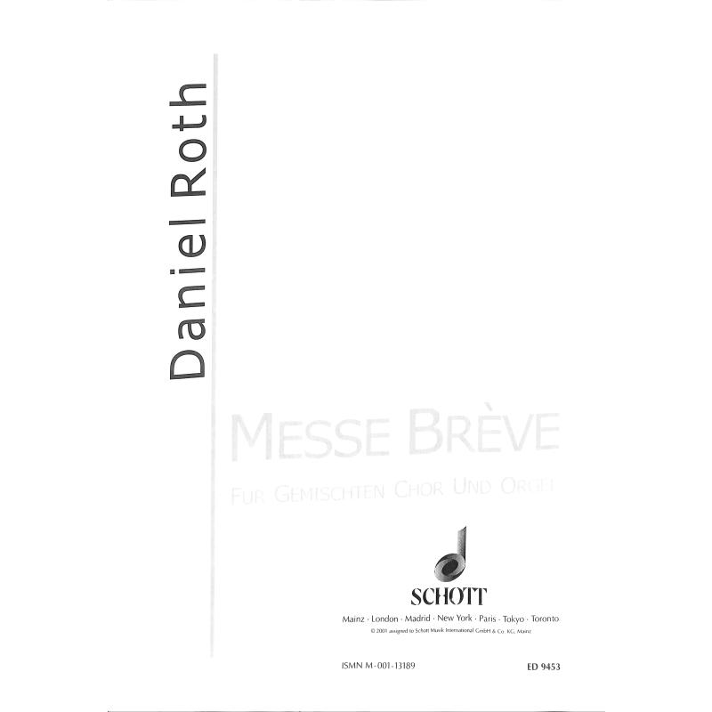 Titelbild für ED 9453 - MESSE BREVE