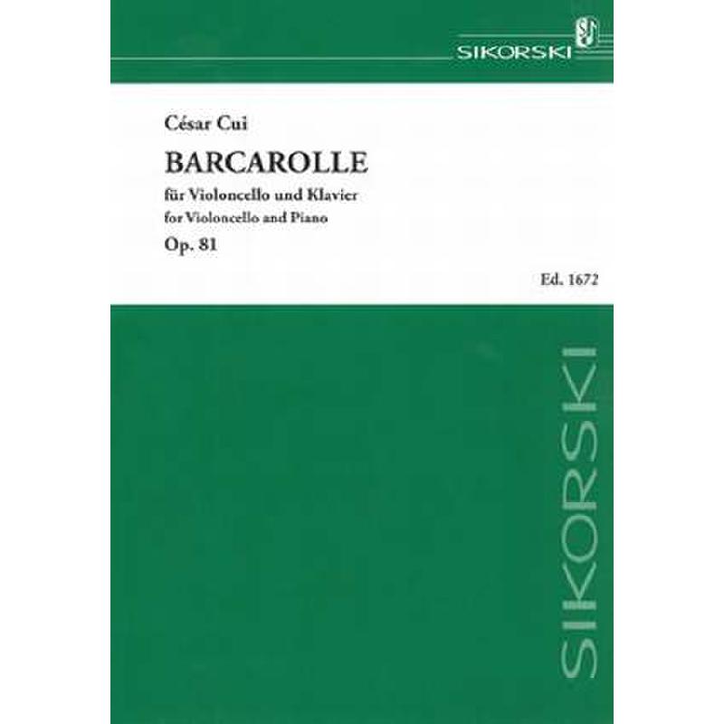 Titelbild für SIK 1672 - BARCAROLLE OP 81
