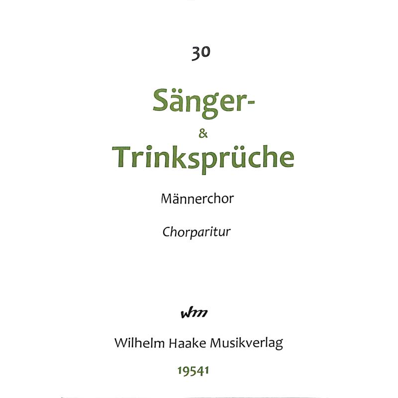 Titelbild für ZSCHOCHER 451 - 30 SAENGER + TRINKSPRUECHE
