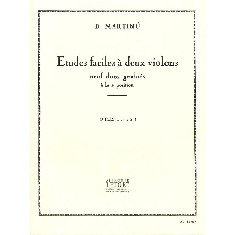 Titelbild für AL 18007 - ETUDES FACILES 1 A DEUX VIOLONS