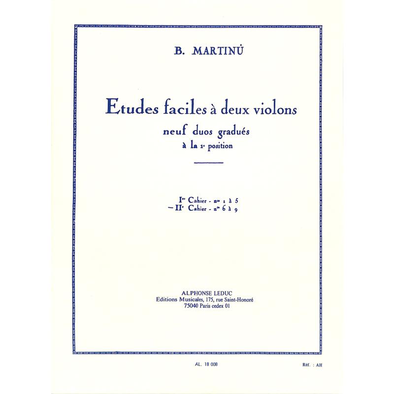 Titelbild für AL 18008 - ETUDES FACILES 2 A DEUX VIOLONS