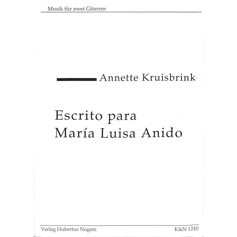 Titelbild für KN 1240 - ESCRITO PARA MARIA LUISA ANIDO