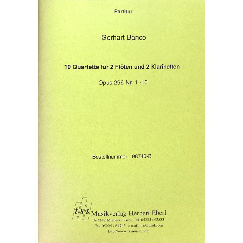 Titelbild für TSS 98740 - 10 QUARTETTE OP 296 NR 1-10