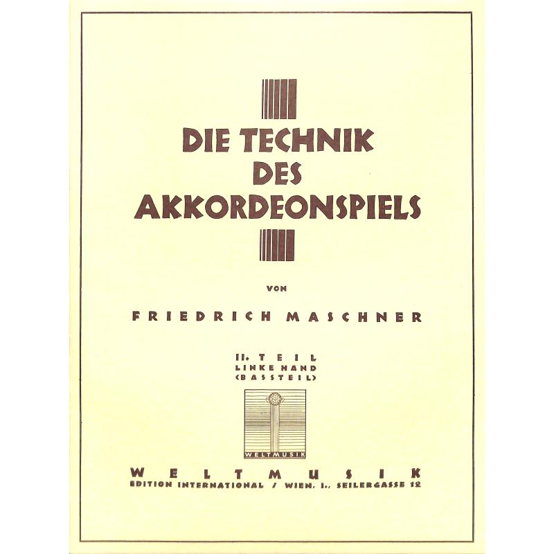 Titelbild für WM 961024 - TECHNIK DES AKKORDEONSPIELS 2