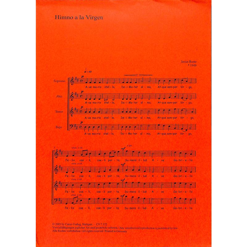 Titelbild für CARUS 7372-00 - Himno a la vorgen + Ave Maris Stella