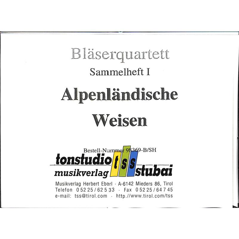 Titelbild für TSS 98369 - ALPENLAENDISCHE WEISEN 1