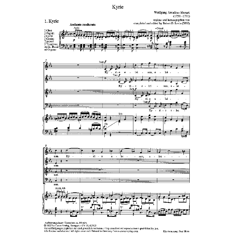 Notenbild für CARUS 51427-03 - MISSA C-MOLL KV 427 (417A)