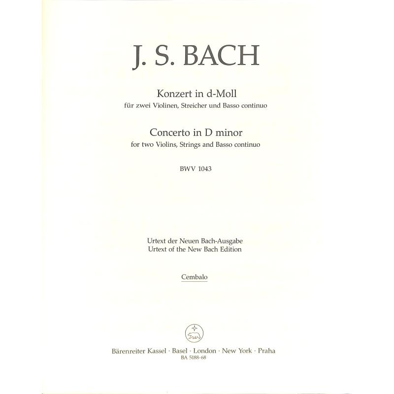 Titelbild für BA 5188-68 - Konzert d-moll BWV 1043
