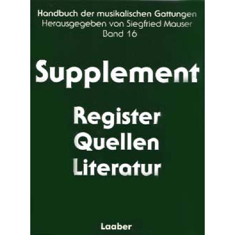 Titelbild für LAABER 2772 - SUPPLEMENT REGISTER QUELLEN LITERATUR