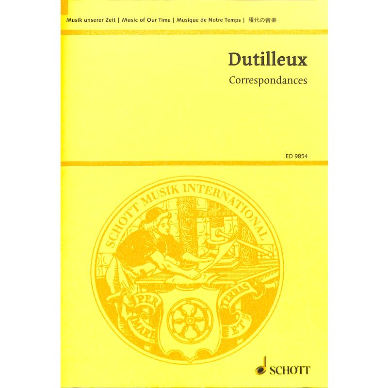 Titelbild für ED 9854 - CORRESPONDANCES
