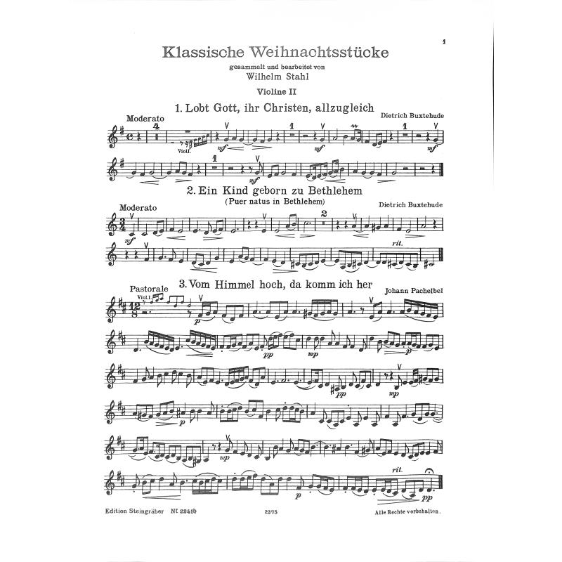 Titelbild für STEIN 2241B - KLASSISCHE WEIHNACHTSSTUECKE