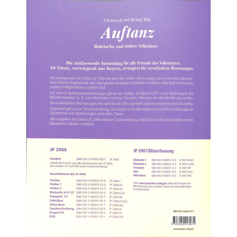 Notenbild für JP 2006-AKK - AUFTANZ - BAIRISCHE UND ANDERE VOLKSTAENZE