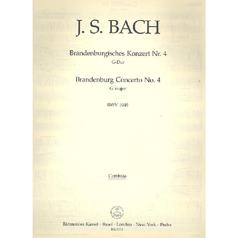 Titelbild für BA 5111-68 - Brandenburgisches Konzert 4 G-Dur BWV 1049