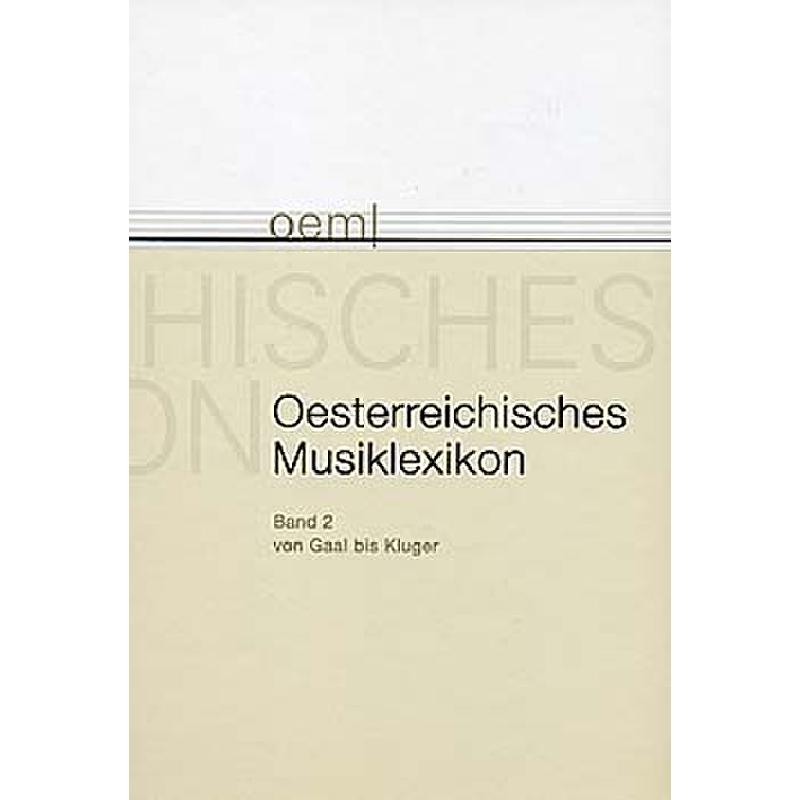 Titelbild für OEML 2 - OESTERREICHISCHES MUSIKLEXIKON 2