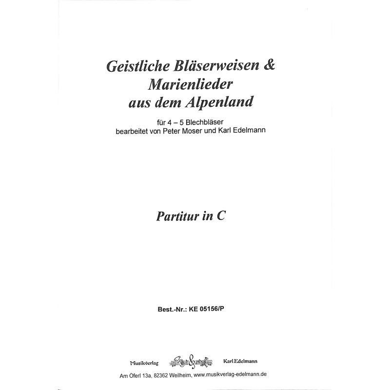 Titelbild für EDELMANN 5156-P - GEISTLICHE BLAESERWEISEN & MARIENLIEDER