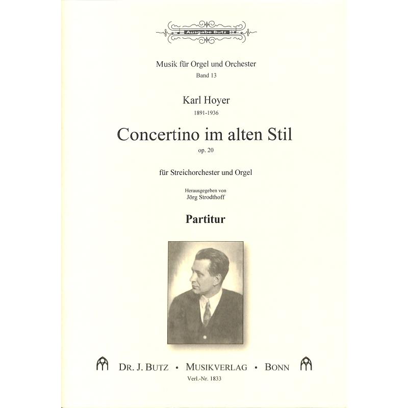 Titelbild für BUTZ 1833 - CONCERTINO IM ALTEN STIL OP 20