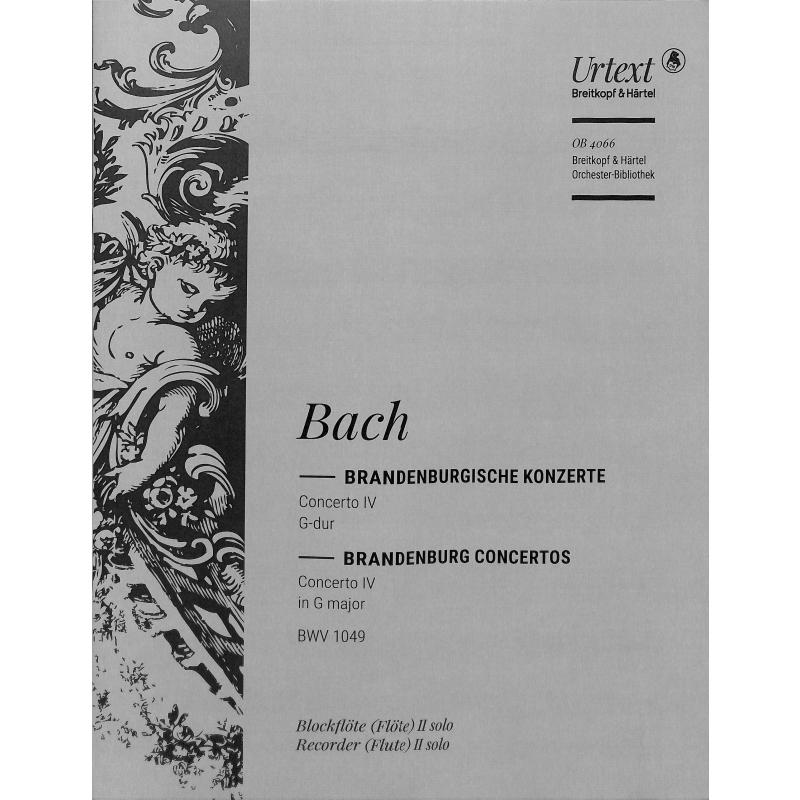 Titelbild für EBOB 4066-BFL2 - BRANDENBURGISCHES KONZERT 4 G-DUR BWV 1049