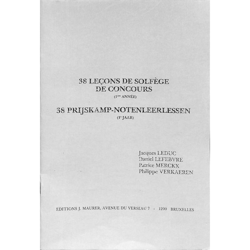 Titelbild für MAURER 1201 - 38 LECONS DE SOLFEGE DE CONCOURS 1