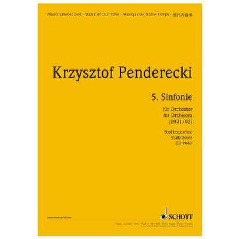 Titelbild für ED 9647 - SINFONIE 5 (1991/1992)