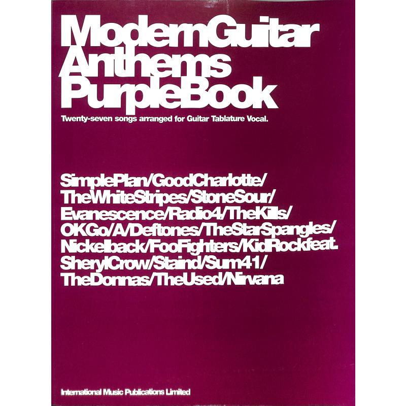 Titelbild für IM 9855A - MODERN GUITAR ANTHEMS PURPLE BOOK