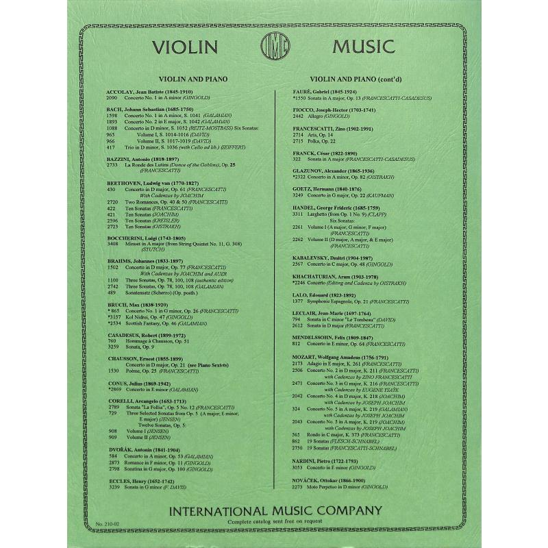 Notenbild für IMC 965 - 6 SONATEN 1 BWV 1014-1016