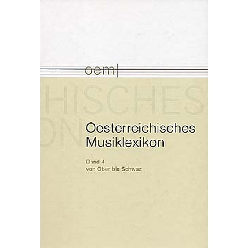 Titelbild für OEML 4 - OESTERREICHISCHES MUSIKLEXIKON 4