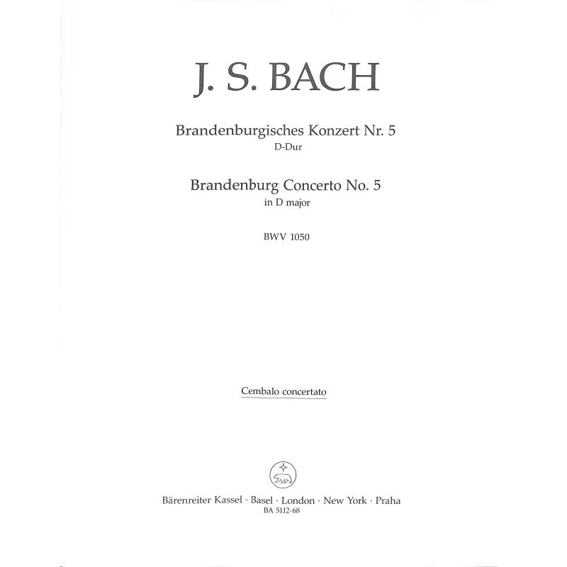 Titelbild für BA 5112-68 - Brandenburgisches Konzert 5 D-Dur BWV 1050