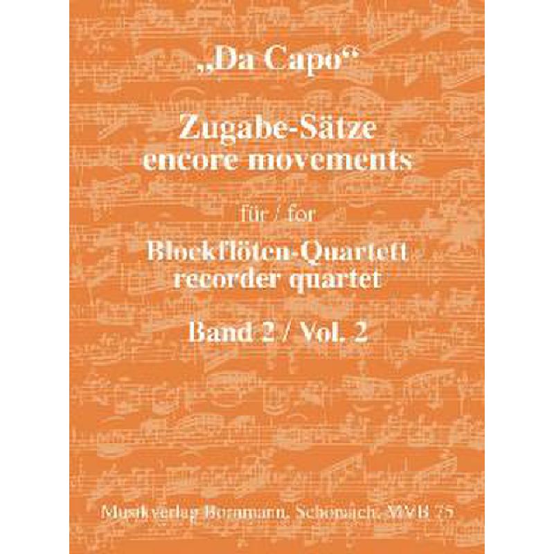 Titelbild für MVB 75 - DA CAPO - ZUGABESAETZE BD 2
