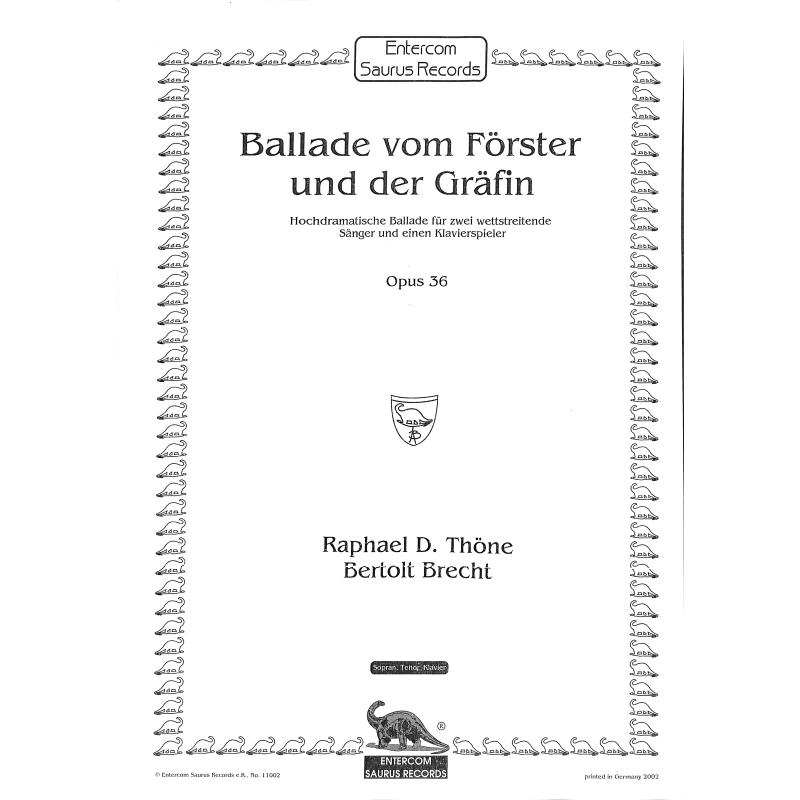 Titelbild für ESR 11002 - BALLADE VOM FOERSTER UND DER GRAEFIN OP 36