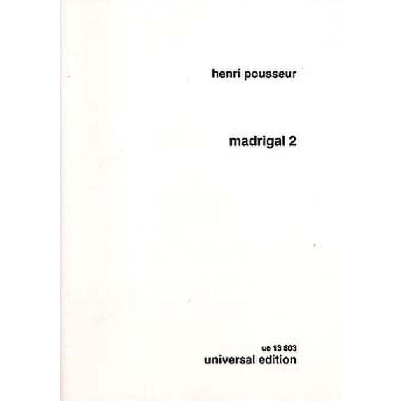 Titelbild für UE 13803 - MADRIGAL 2