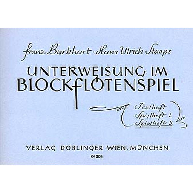 Titelbild für DO 04304 - UNTERWEISUNG IM BLOCKFLOETENSPIEL 2