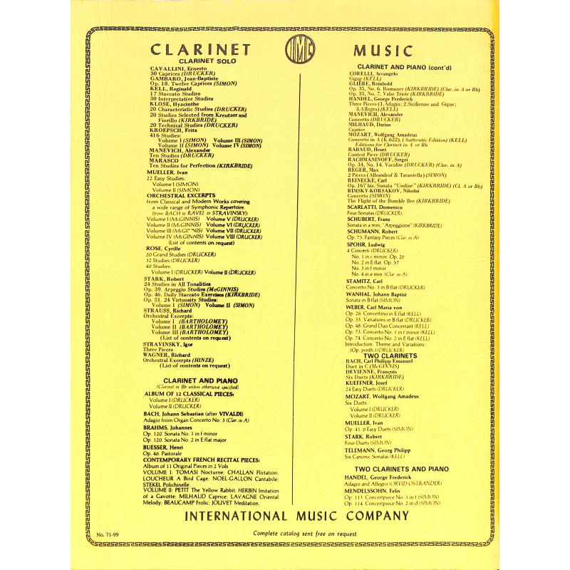 Notenbild für IMC 1877 - KONZERT A-DUR KV 622