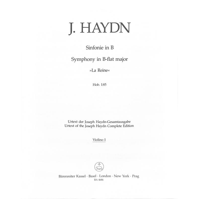 Titelbild für BA 4686-74 - Sinfonie 85 B-Dur HOB 1/85 (La Reine)