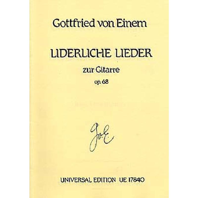 Titelbild für UE 17840 - LIDERLICHE LIEDER OP 68