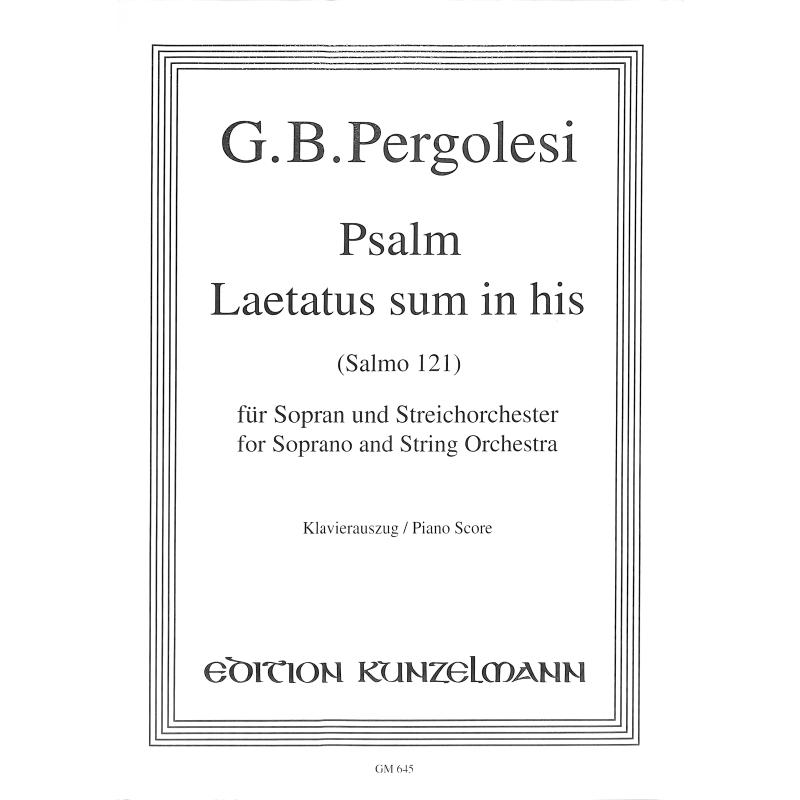 Titelbild für GM 645 - LAETATUS SUM SUM IN HIS - PSALM