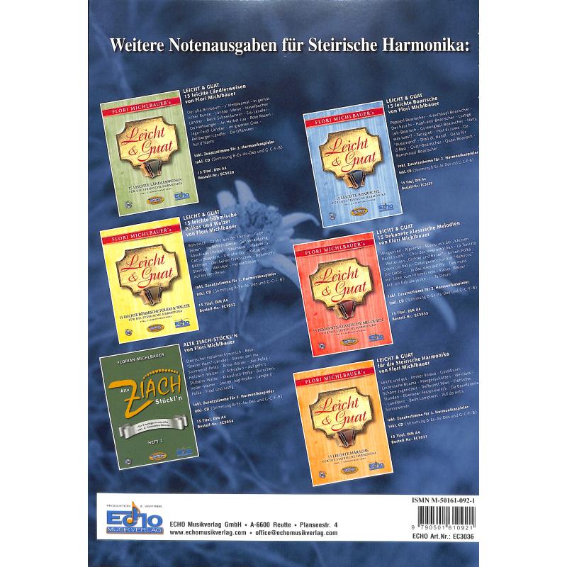Notenbild für MICHLBAUER -EC3036 - 15 ORIGINAL HITS VON GOTTLIEB WEISSBACHER