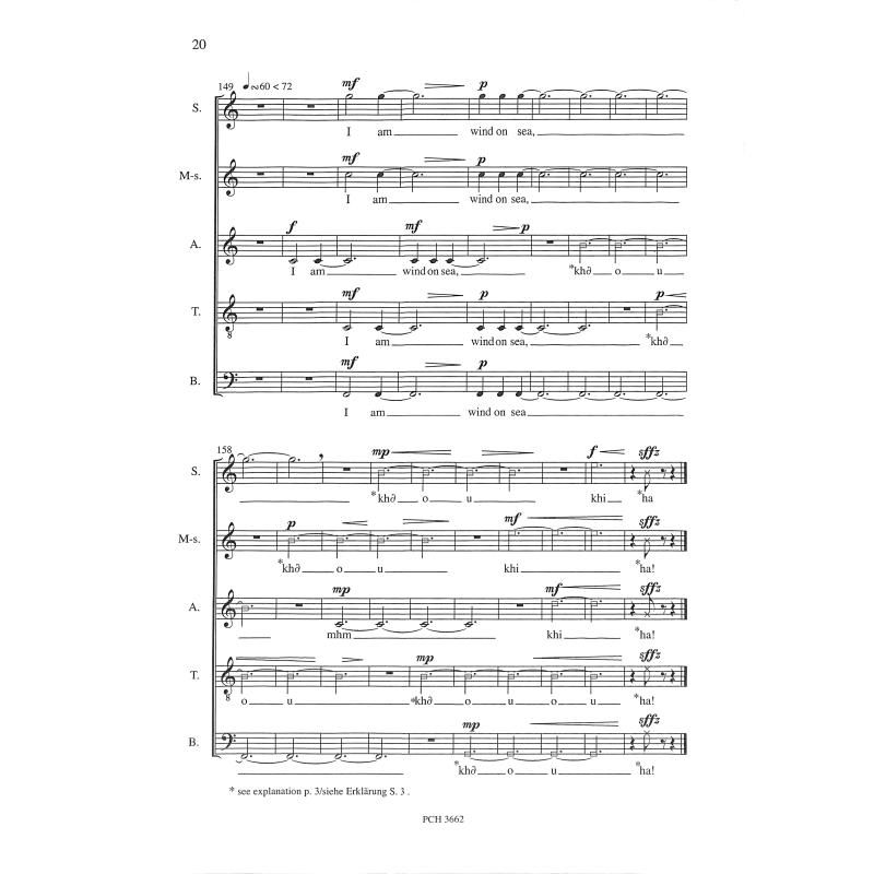 Notenbild für PEER 3662 - I AM WIND ON SEA (1986/1996)