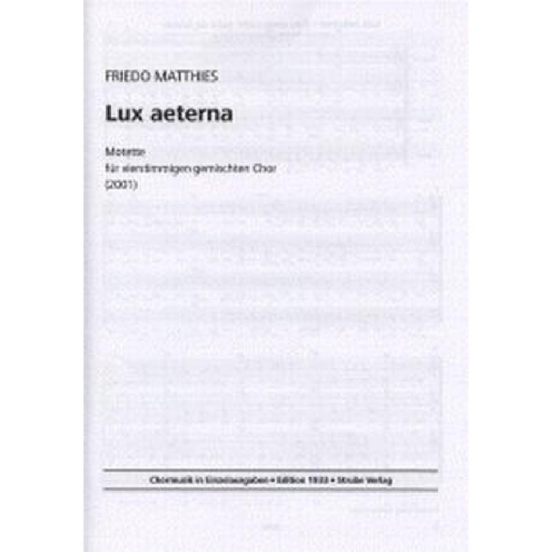 Titelbild für VS 1933 - LUX AETERNA - MOTETTE (2001)