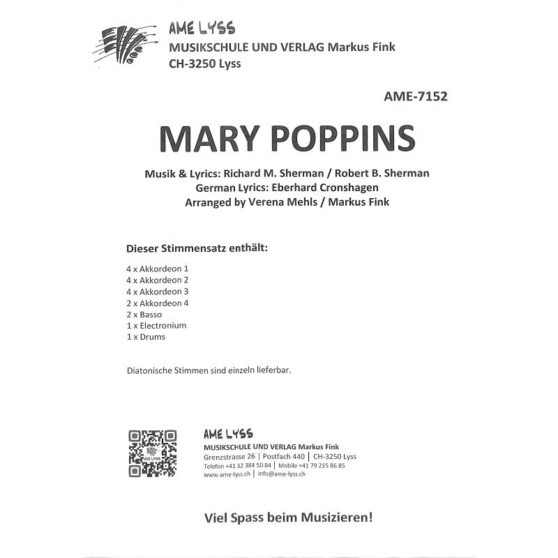 Titelbild für AME 7152-ST - MARY POPPINS - MEDLEY