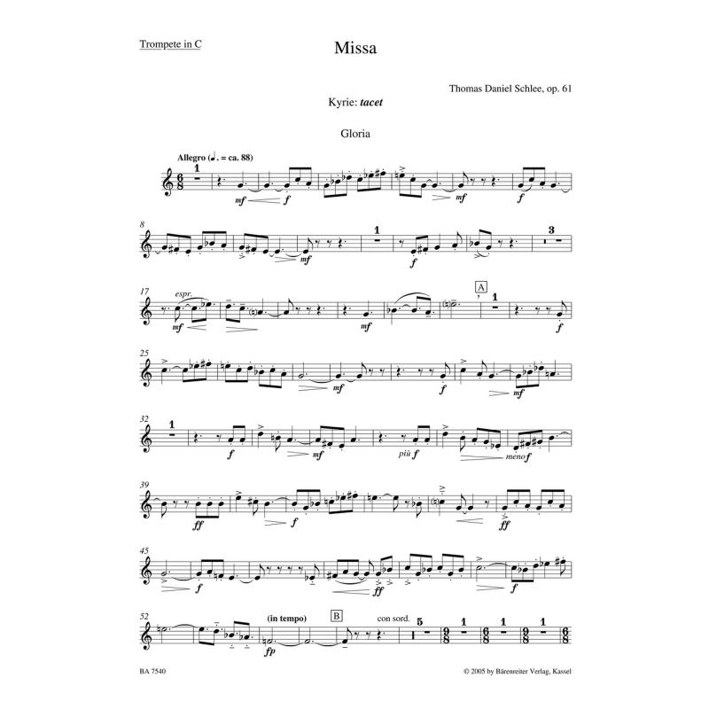 Titelbild für BA 7540-22 - Missa op 61 (2004/2005)