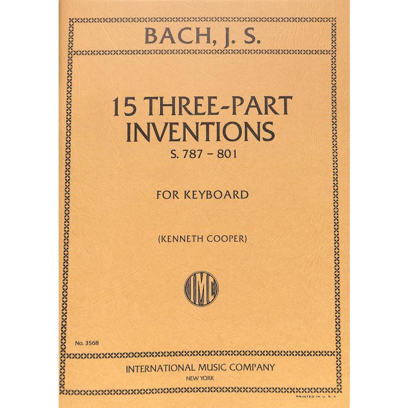 Titelbild für IMC 3568 - 15 DREISTIMMIGE INVENTIONEN (SINFONIEN) BWV 787-801