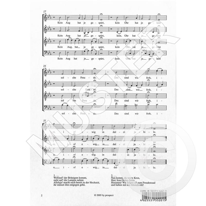 Notenbild für PROSPECT 55201 - GLORIA SEI DIR GESUNGEN (AUS KANTATE BWV 140)