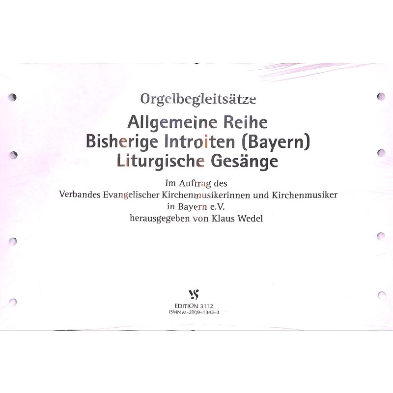 Titelbild für VS 3112 - INTROITEN ZUM EG BAYERN - BEGLEITSAETZE