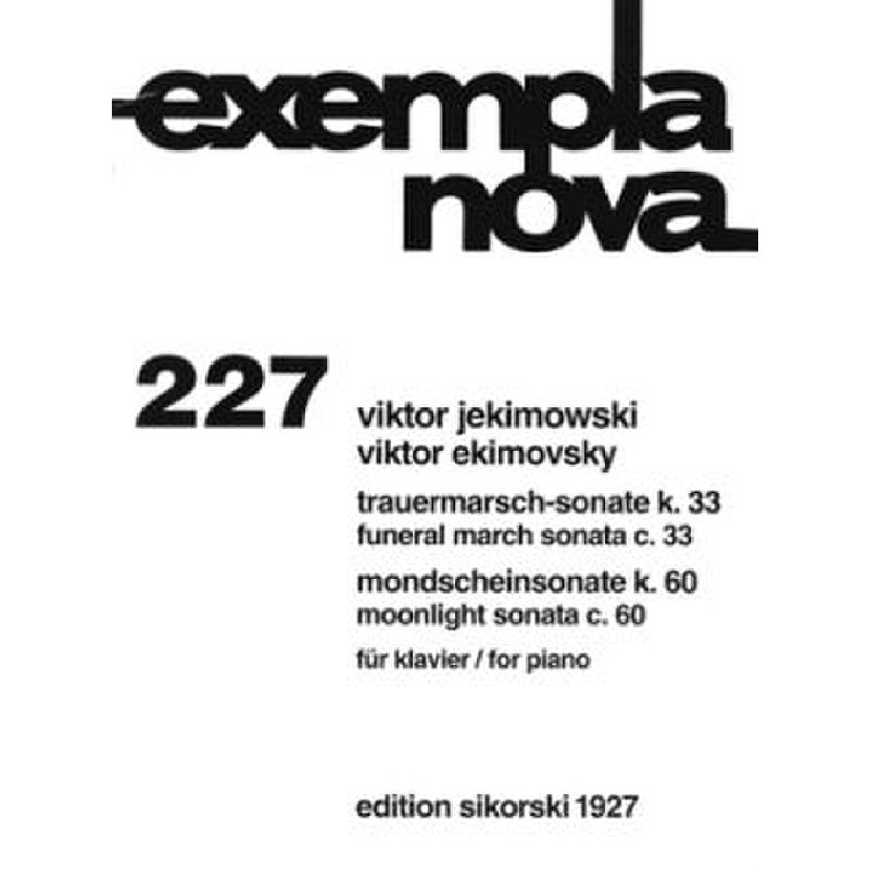 Titelbild für SIK 1927 - TRAUERMARSCH SONATE K 33 + MONDSCHEINSONATE K 60
