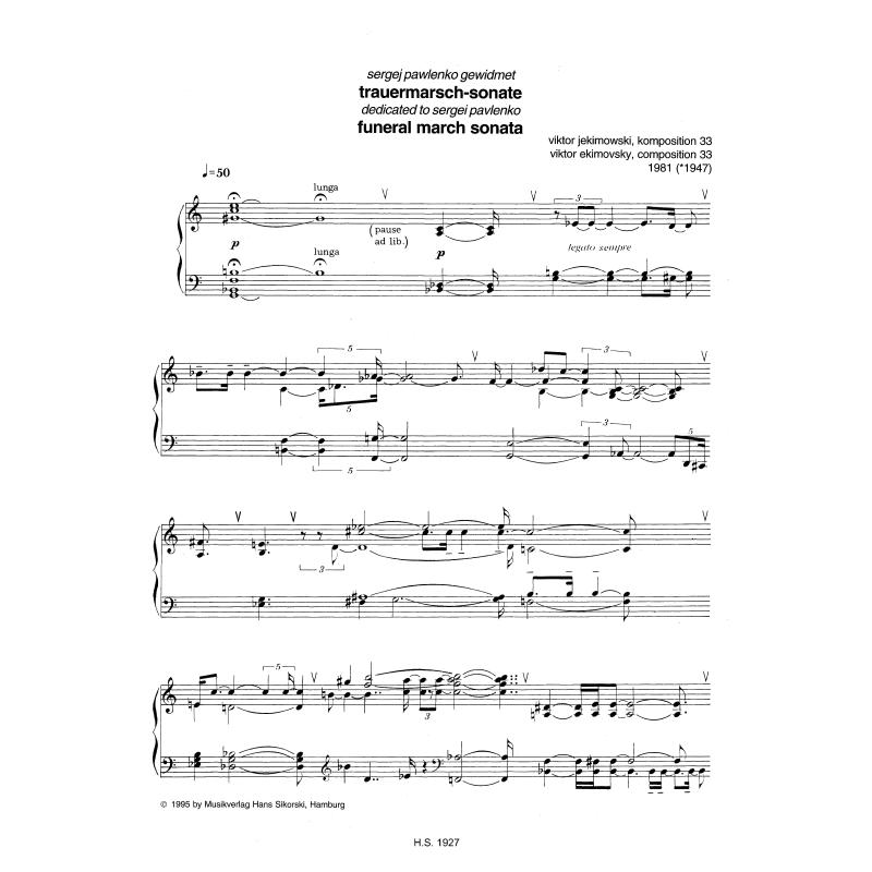 Notenbild für SIK 1927 - TRAUERMARSCH SONATE K 33 + MONDSCHEINSONATE K 60