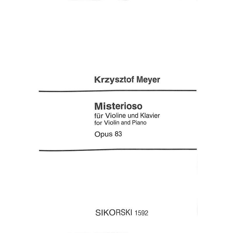 Titelbild für SIK 1592 - MISTERIOSO OP 83