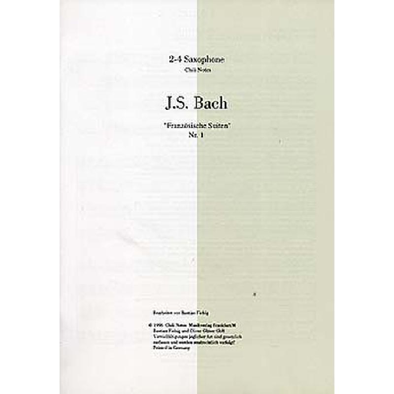 Titelbild für CHILI 4007 - FRANZOESISCHE SUITE 1 BWV 812