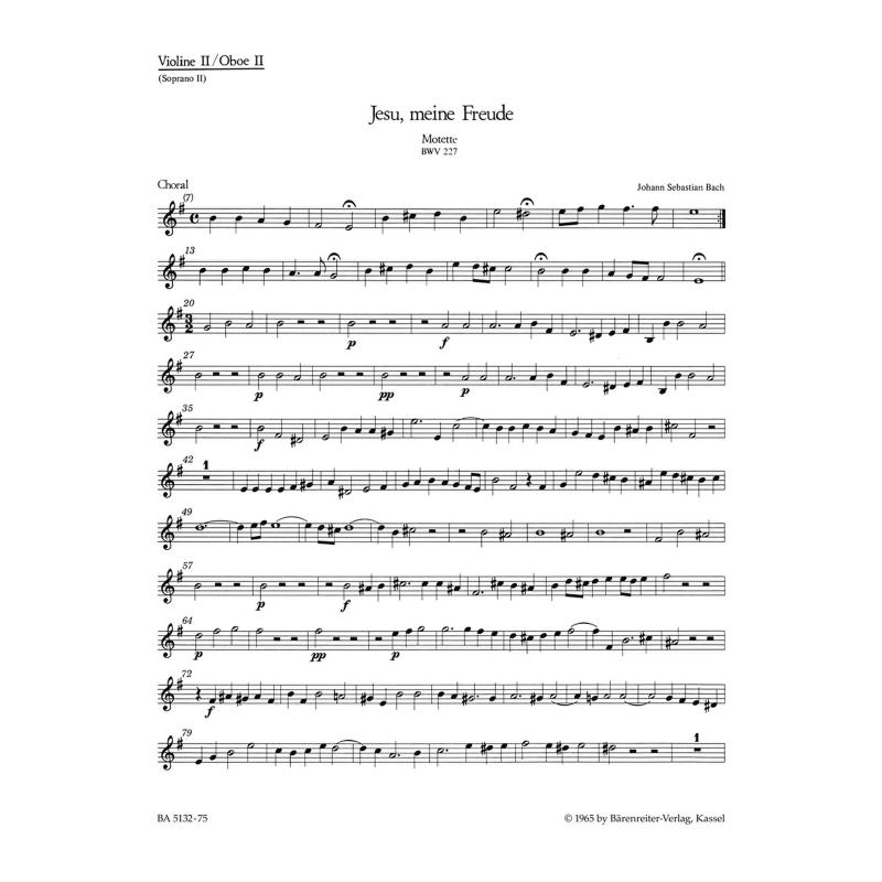 Titelbild für BA 5132-75 - Jesu meine Freude BWV 227 - Motette 3