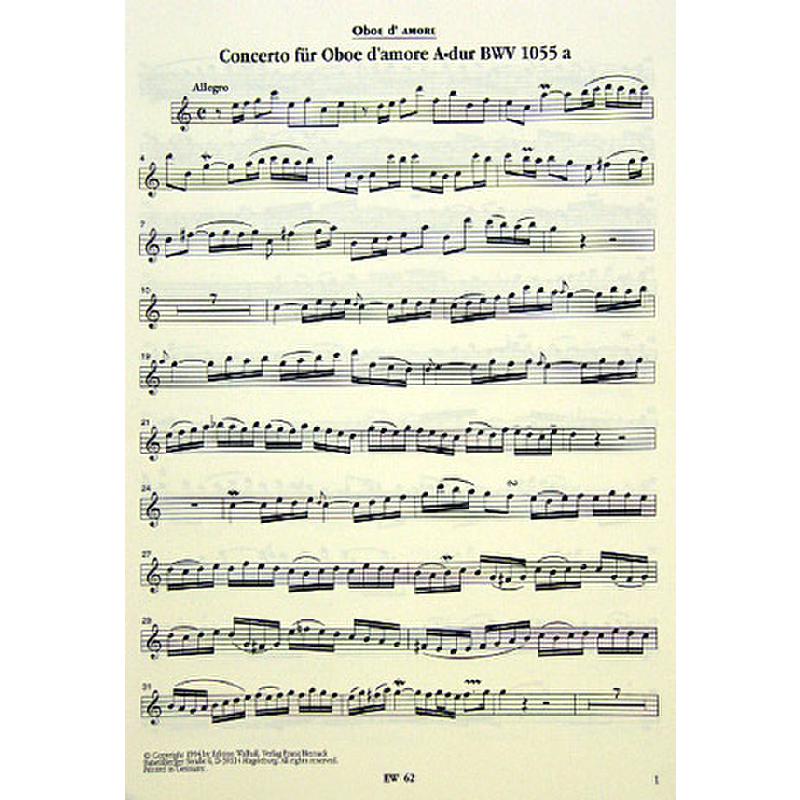 Titelbild für WALHALL 62 - CONCERTO A-DUR BWV 1055A