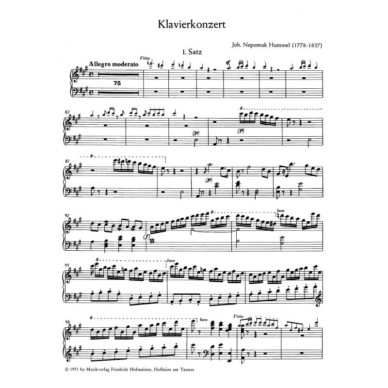 Notenbild für FH 3107 - KONZERT A-DUR - KLAV ORCH